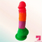 7.9in Silicone Rainbow Soft Dildo For Women Men Couple G-spot Clit