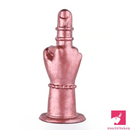 8.27in Middle Finger Fist Silicone Big Soft Dildo For Women Men Orgasm