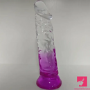 7.28in Soft Silicone Clear Real Dildo For Anus Clitoris Stimulation