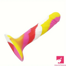 5.71in Silicone Soft Rainbow Cock Dildo For Increased Orgasm