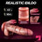 7.87in Realistic Heating Silicone Tongue Licking Thrusting Automatic Dildo