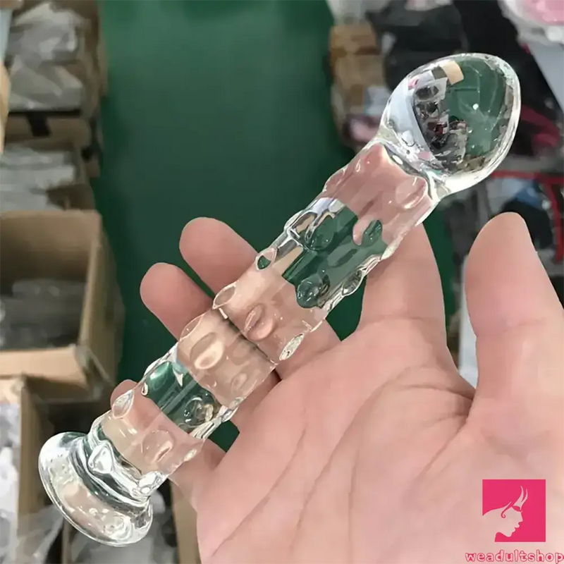 6.9in Clear Real Glass Crystal Dildo For G-Spot Vaginal Sex Orgasm