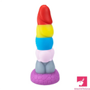 8.66in Silicone Rainbow Soft Big Dildo For Gay LGBT Vaginal Orgasm