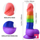 7.67in Silicone Rainbow Soft Dildo For Gay LGBT Anal Vaginal Orgasm