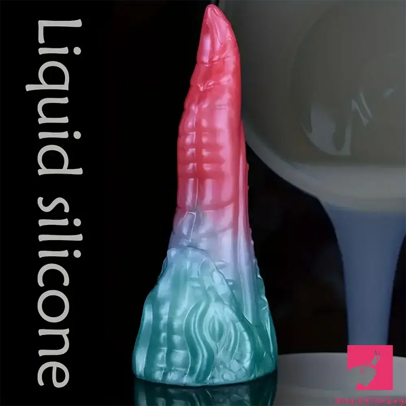 8.18in Dragon Monster Real Silicone Soft Dildo Penis Clit Expander