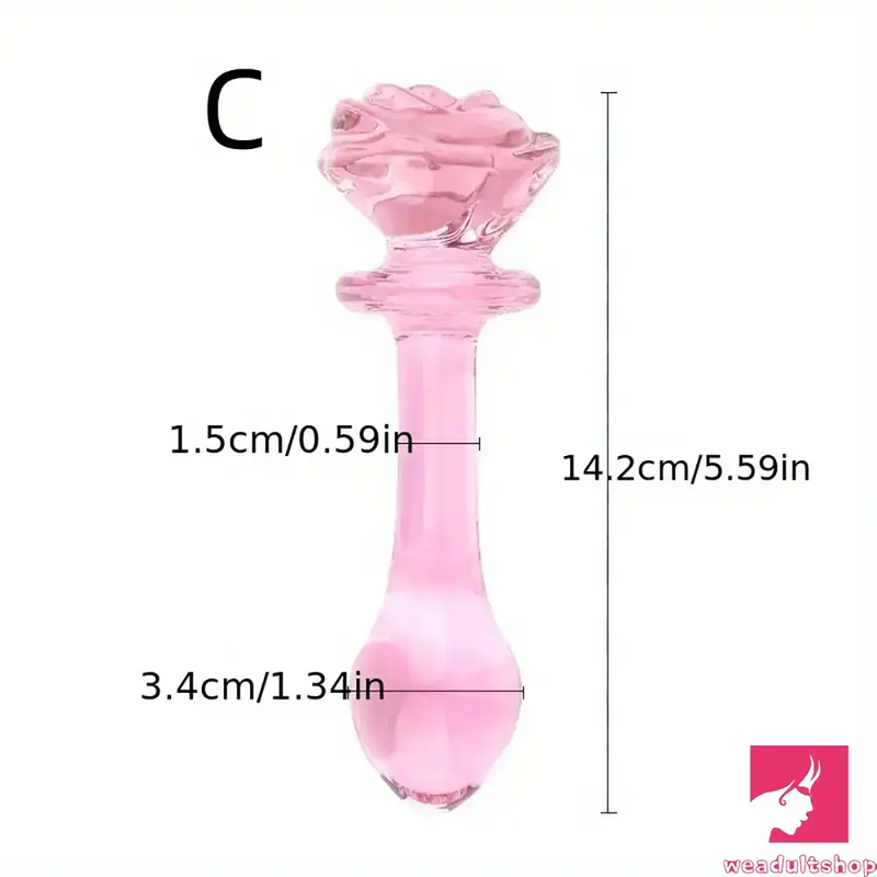 5.4in 5.7in Clear Elegant Unisex Glass Crystal Dildo For Female Sex