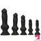 7.28in 7.48in 9.64in 10.62in 13in Big Black Silicone Dog Knotted Dildo