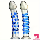 6.9in Clear Spiked Spiral Glass Dildo For Anal Vaginal Orgasm