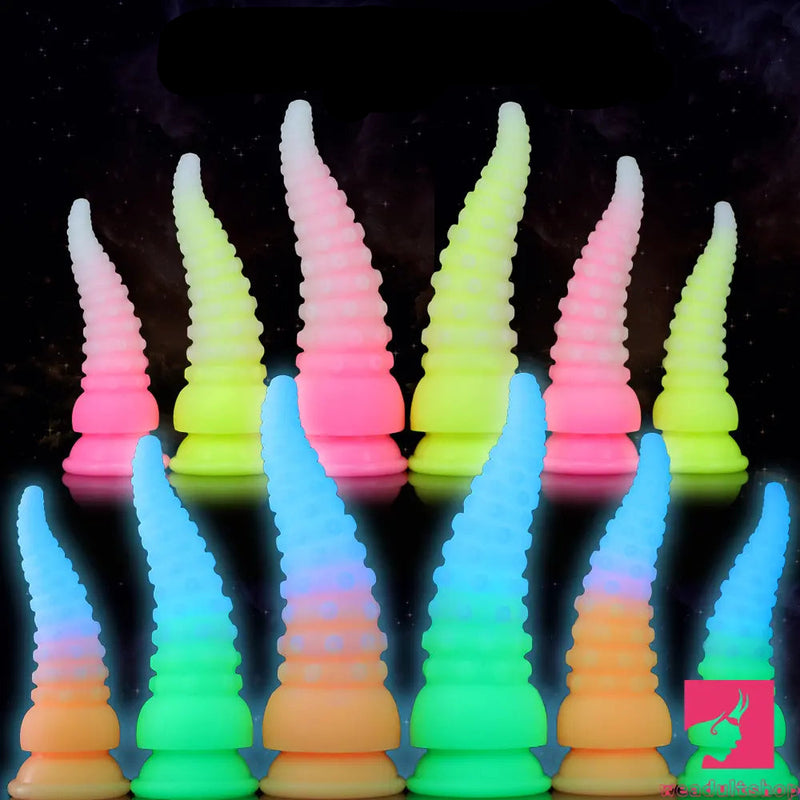 6.42in 7.48in 8.66in Fluorescent Octopus Tentacle Soft Dildo For Couple Sex