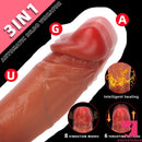 9.05in Realistic Auto Heating Thrusting Vibrating Dildo For Anus