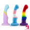 5.83in Unisex Silicone Soft Rainbow Dildo Adult Toy For Gay LGBT