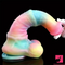 9.65in 11.02in 12.6in Rainbow Luminous Large Horse Silicone Real Dildo