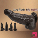 9.84in Superb Skin Sensation Real Thick Ebony Dildo For Female Men