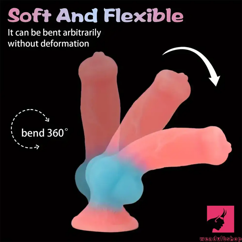 7.08in 7.48in 9.44in 10.23in 13in Silicone Soft Big Glowing Dog Penis Dildo