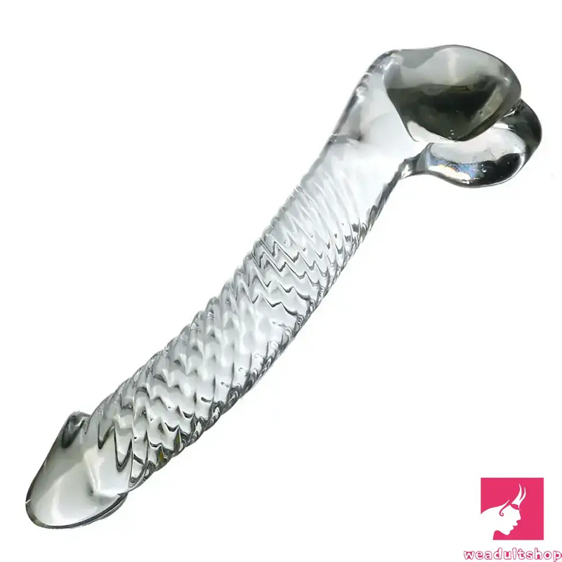 7.09in Clear Crystal Glass Cock Dildo For G-Spot Vaginal Sex Orgasm