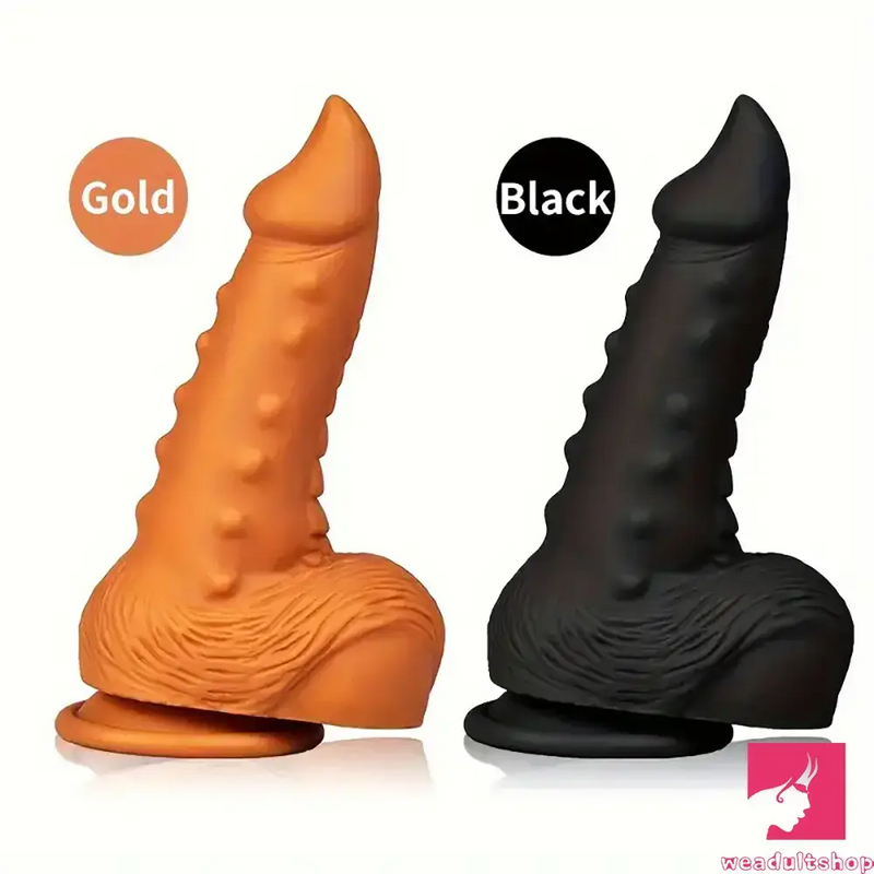 7.67in Sharp Head Spiked Silicone Soft Dildo For G-Spot Orgasm