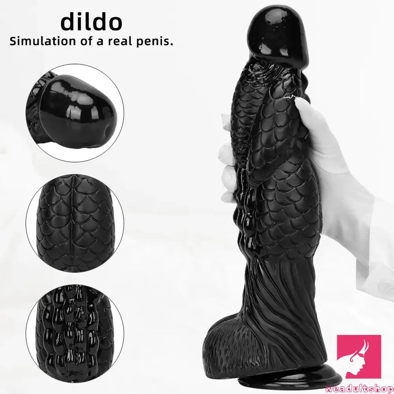 14.56in Women Big Black Thick Long Dragon Fantasy Monster Dildo