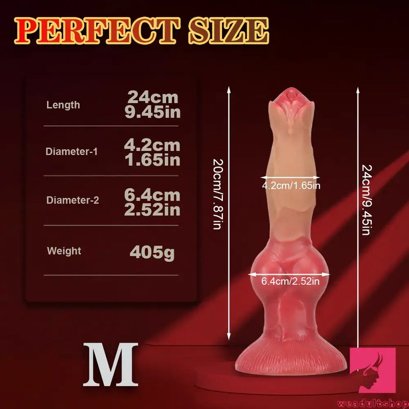 7.48in 9.45in 11.02in 12.99in Soft Liquid Silicone Big Dog Knotted Dildo