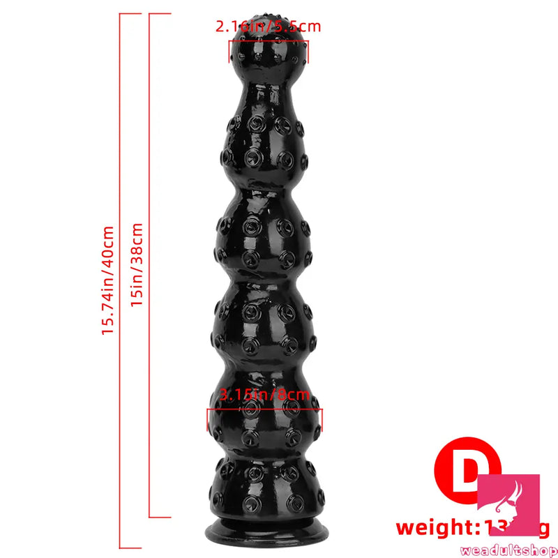 9.84in 13.38in 13.78in 15.74in Big Black Beads Anal Butt Plug Dildo