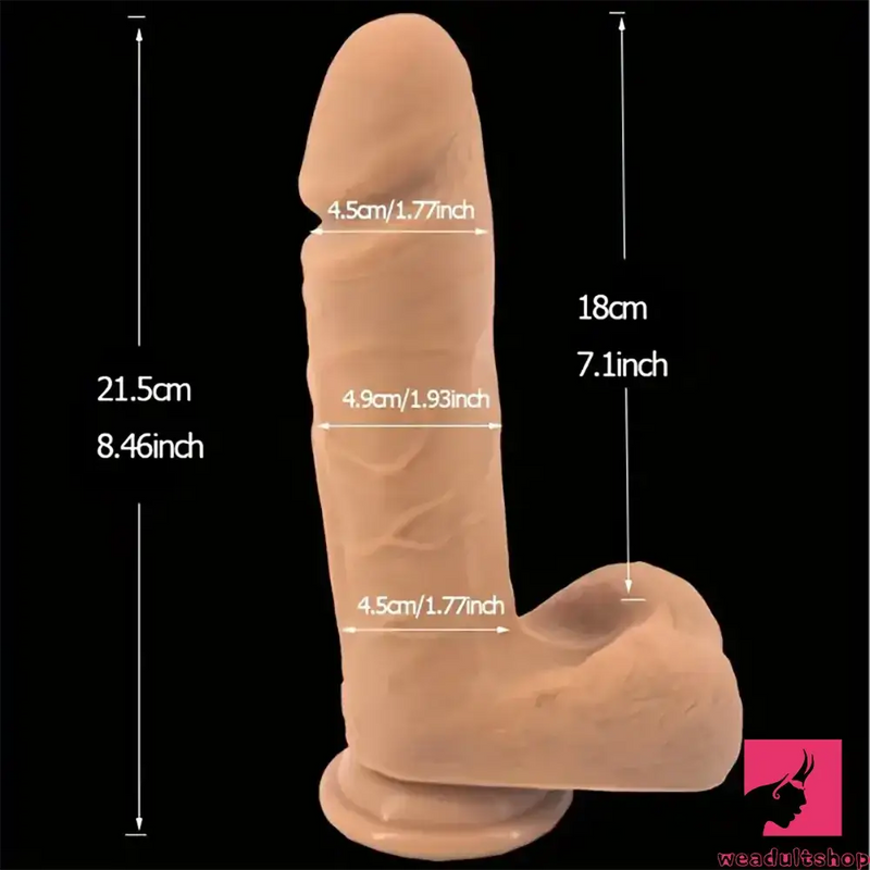 8.46in Realistic Large Silicone Soft Anal Double Layer Dildo For Lesbian