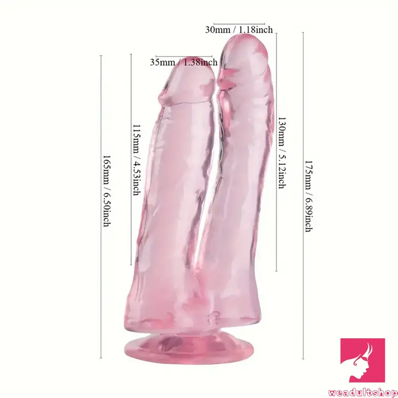 6.89in Lifelike Double Penetration Male Dildo For Anal Dilator With Sucker