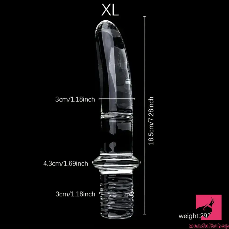 6.69in 6.88in 7.08in 7.28in Clear Glass Crystal Dildo With Handle Sex Toy