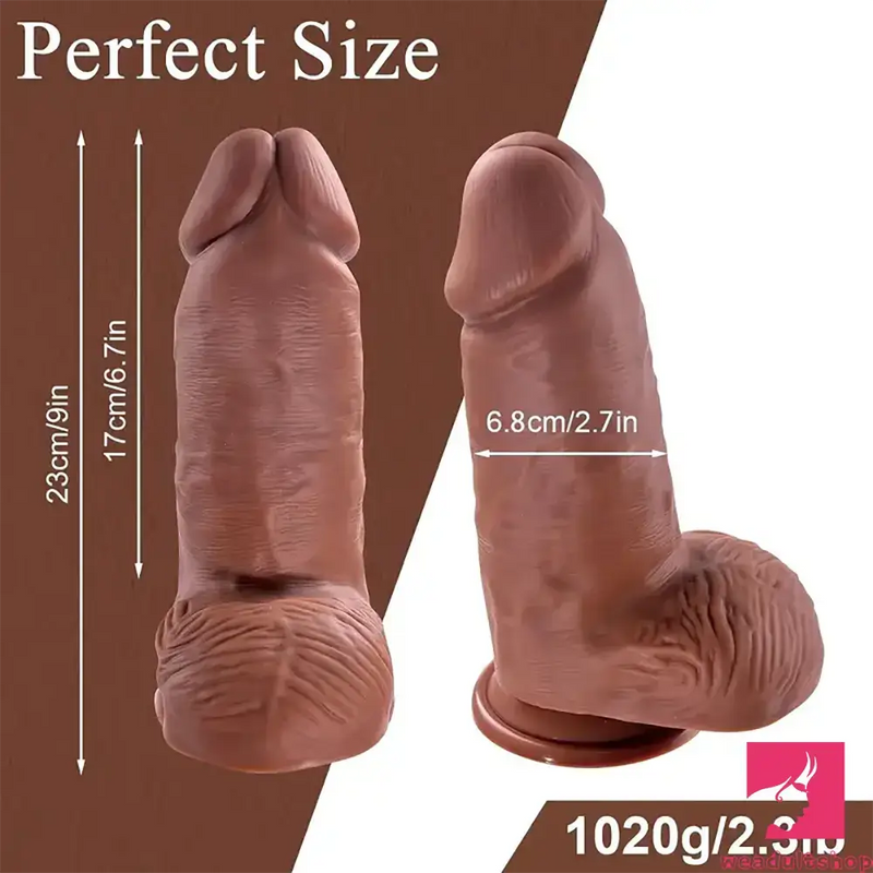 9in Premium Realistic Large Silicone Soft Dildo For Anus Vagina Love