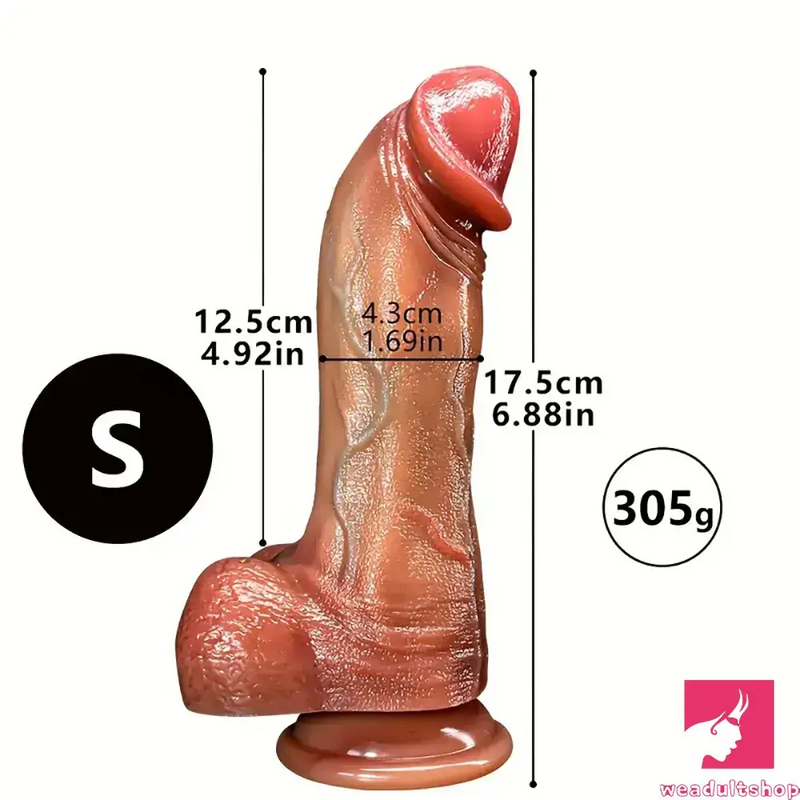 6.88in 8.07in Real Looking Silicone Flexible Dildo For Anal Stimulation