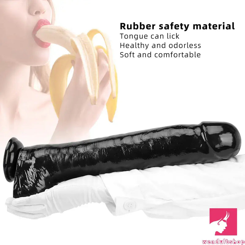 15.74in Extra Big Long Black Dildo Real BDSM Sex Toy For G spot Anus