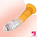 6.29in 7in 7.67in 8.46in Clear Crystal Real Cock Dildo For G-Spot Clit