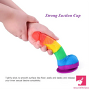 7.67in Silicone Rainbow Soft Dildo For Gay LGBT Anal Vaginal Orgasm