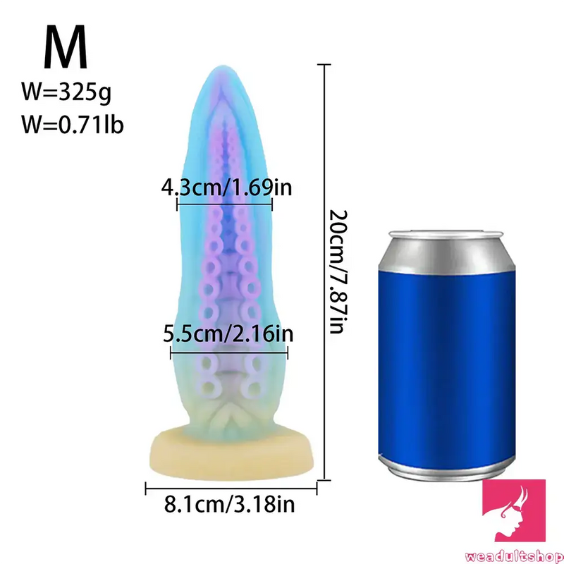 6.69in 7.87in 9.05in Fantasy Octopus Tentacle Silicone Flexible Dildo