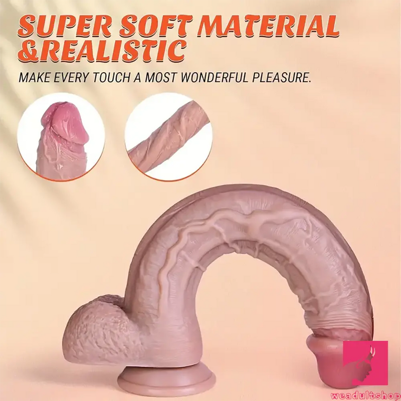 11.42in Realistic Large Silicone Soft Skin Feel Dildo Anal Massager