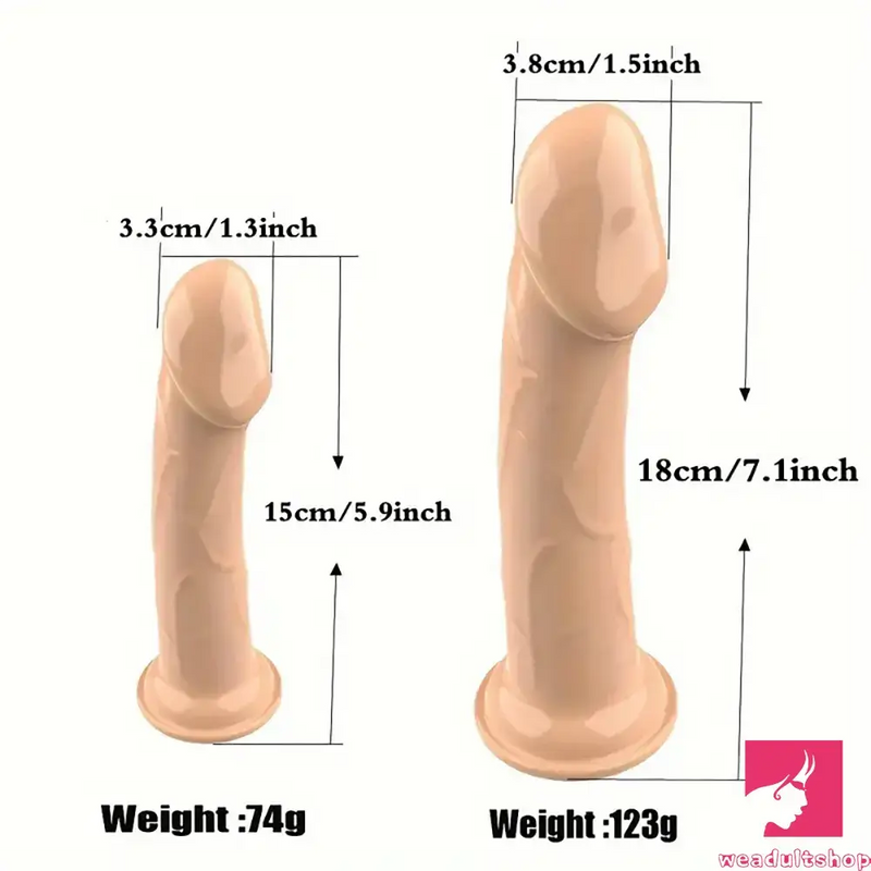 5.9in 7.1in Wearable Adjustable Panty Harness Strap on Dual Real Dildo