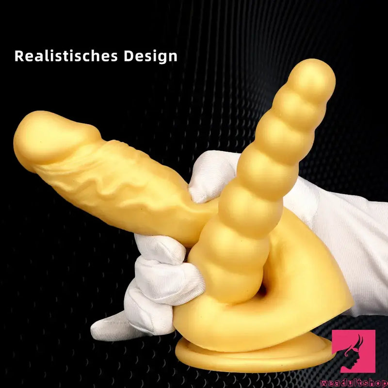 8.07in Silicone Big Soft Dildo Double Heads Dildo Butt Plug Anal Beads