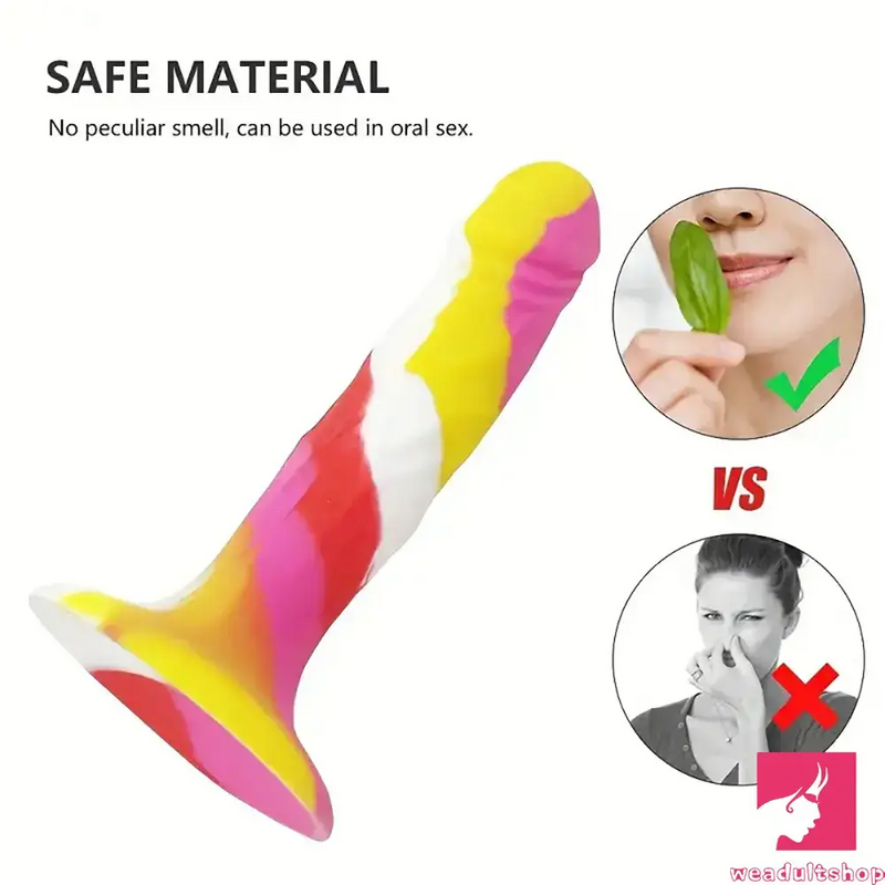 5.71in Silicone Soft Rainbow Cock Dildo For Increased Orgasm