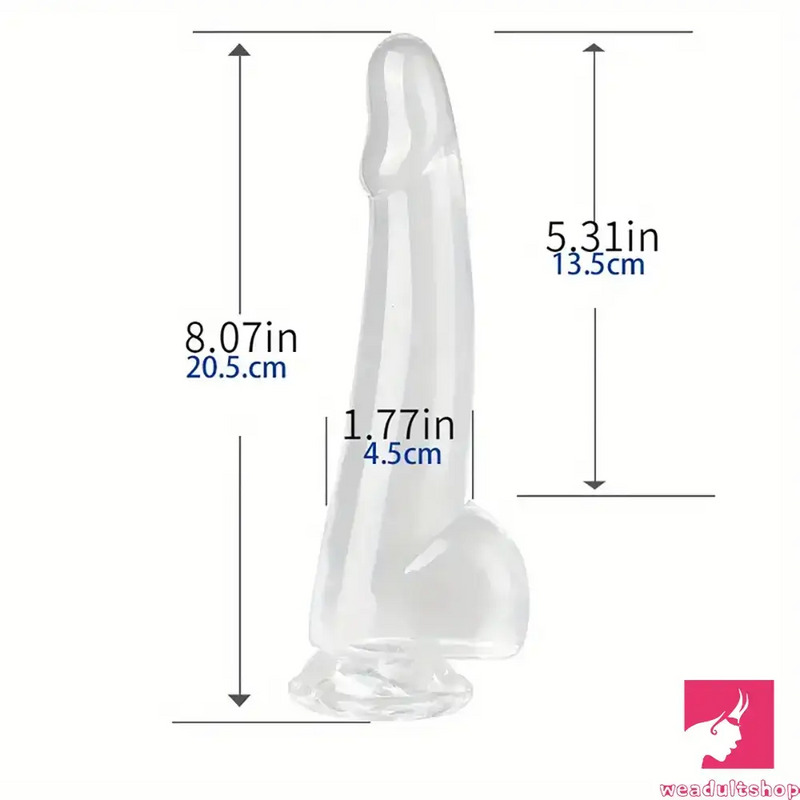 5.9in 7.08in 8.07in 9.64in 10.82in Crystal Clear Dildo For Adults