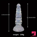 5.43in 8.86in Big Lifelike Jelly Glowing Dildo With Sucker Female Masturbator