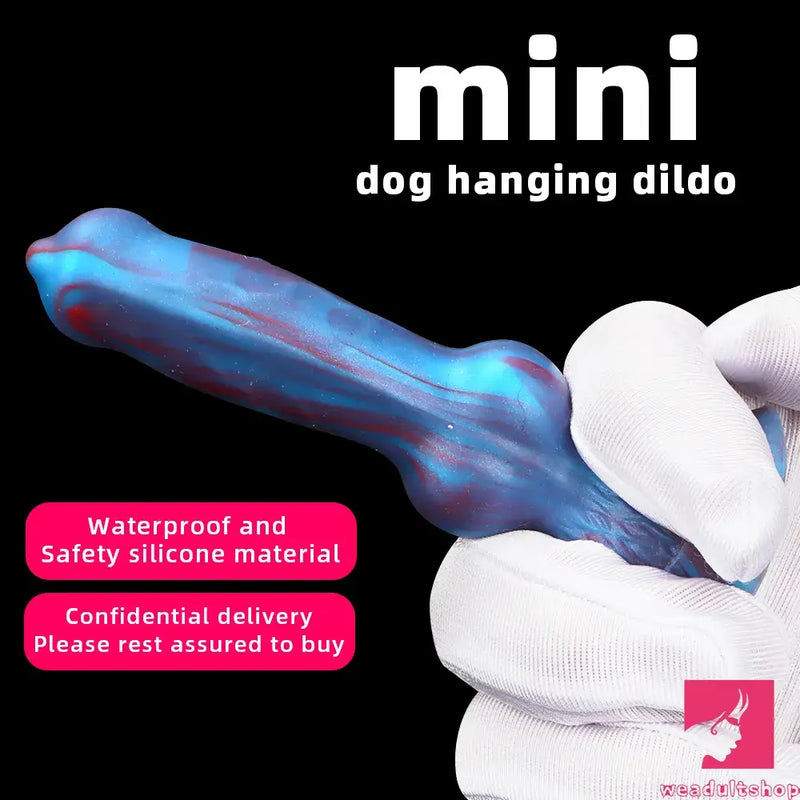 3.81in Mini Soft Silicone Lifelike Animal Dog Penis Dildo For Men