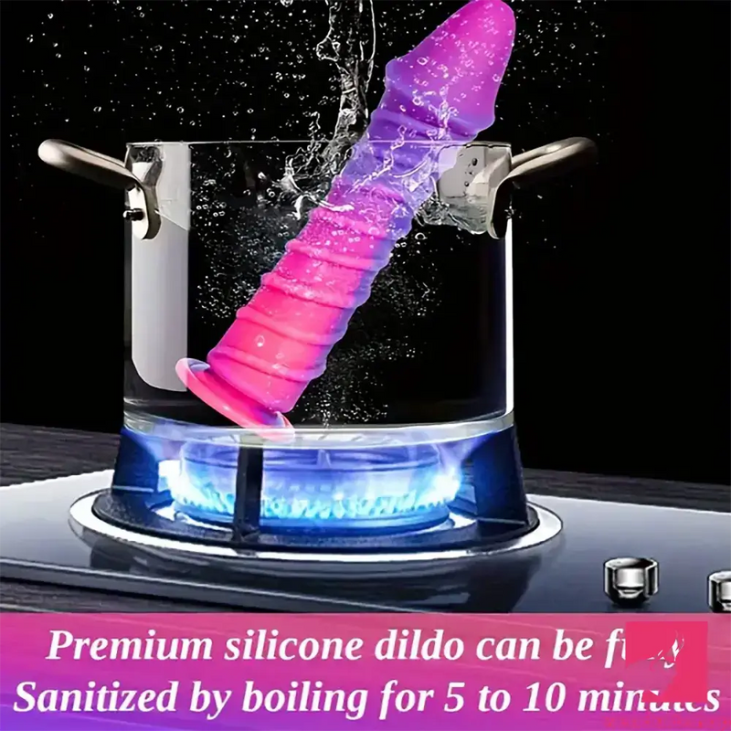 9.8in Odd Design Silicone Soft Big Dildo With Thread Pseudo Sex Toy