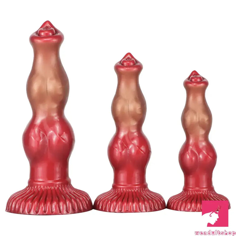 6.69in 7.48in 9.06in Silicone Fantasy Animal Dog Soft Cock Dildo