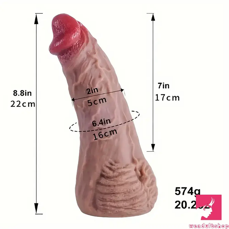 8.8in Real Looking Silicone Flexible Dildo For Male Female Stimulation