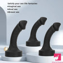 10.63in 12.6in 13.77in Silicone Big Soft Curved Black Mushroom Dildo