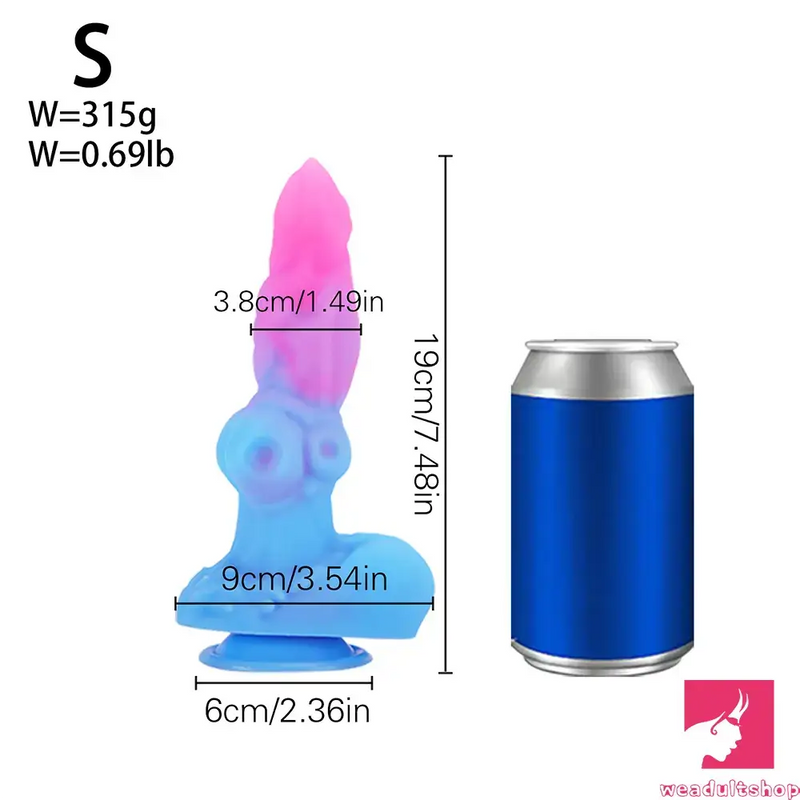 7.48in 8.46in 9.84in Fantasy Big Dog Penis Animal Silicone Flexible Dildo