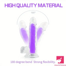 7.08in 8.07in TPE Double Layer Glow-in-the-dark Realistic Clear Dildo