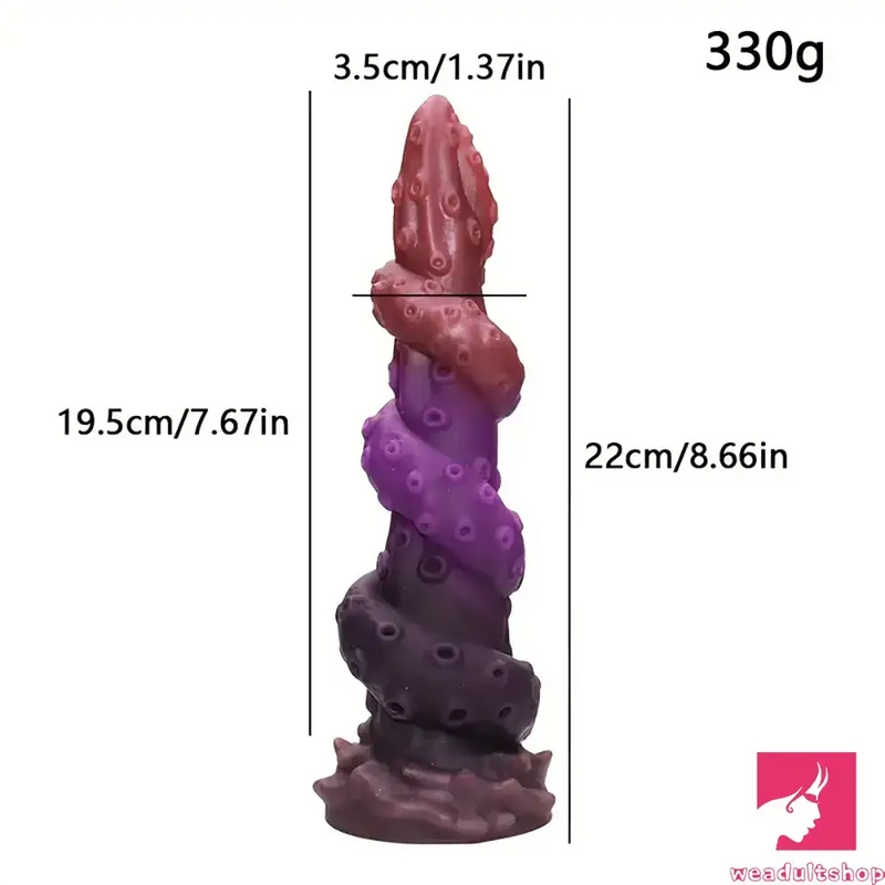 8.66in Silicone Monster Spiral Large Soft Dildo For Male Strong Suction Cup