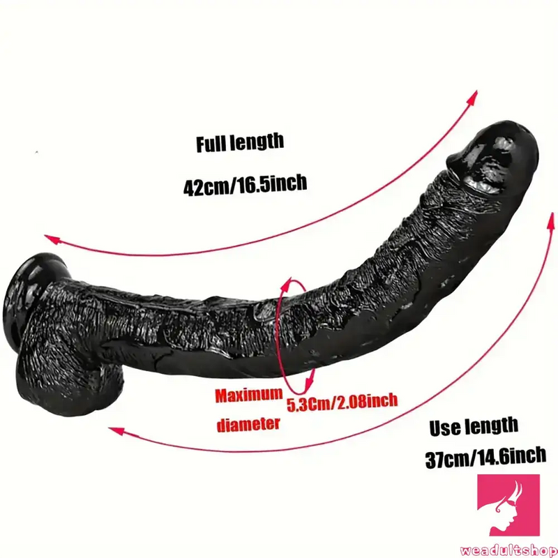 16.5in Realistic Large Long Black Anal Dildo For Male Female Love Toy