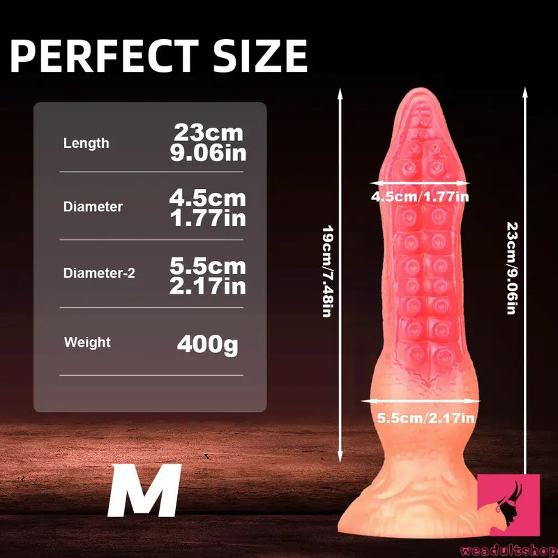 7.08in 9.06in 10.24in 11.81in Octopus Tentacle Odd Silicone Flexible Dildo