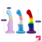 5.83in Unisex Silicone Soft Rainbow Dildo Adult Toy For Gay LGBT