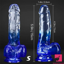 5.9in 7in 7.9in Gradient Color Clear Jelly Real Cock Dildo For Anal Sex